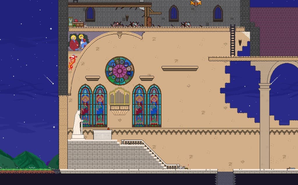 Livello: interno della cattedrale con vetrate